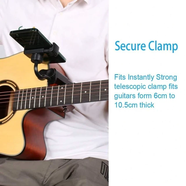 Alt view image 7 of 7 - Bks Acoustic Guitar Fretboard Phone Holder Stand, Black Selfie Tripod Mount for Smartphone