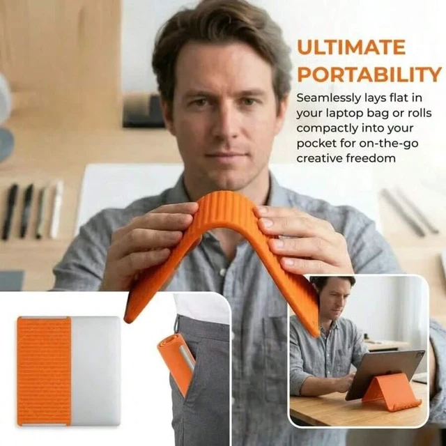 Alt view image 5 of 7 - Bks Foldable Silicone Phone Stand, Multi-Functional Desktop Holder for Office and Travel, Anti-Slip Car Mount, Minimalist Design