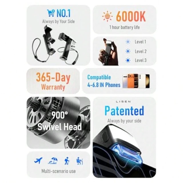 Alt view image 4 of 7 - Bks Phone Stand Holder with Adjustable Light for Desk Mount Airplane Travel Accessories Long Flight Viewing