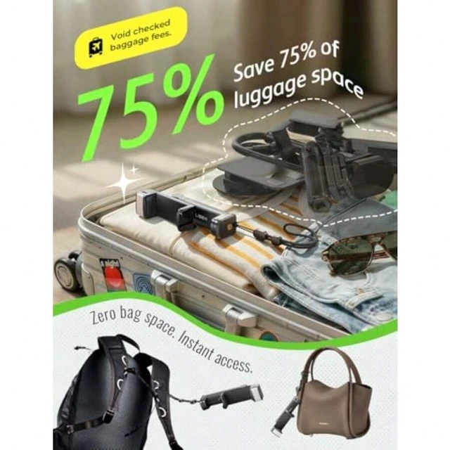 Alt view image 6 of 7 - Bks Phone Stand Holder with Adjustable Light for Desk Mount Airplane Travel Accessories Long Flight Viewing