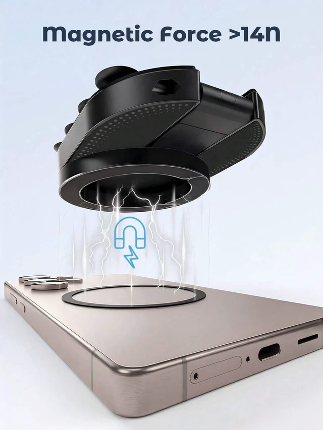 Alt view image 4 of 6 - Bks Magnetic Phone Holder Foldable Suction Cup Multi-Surface Hands-Free Stand For Desk Laptop Mirror Bathroom Travel