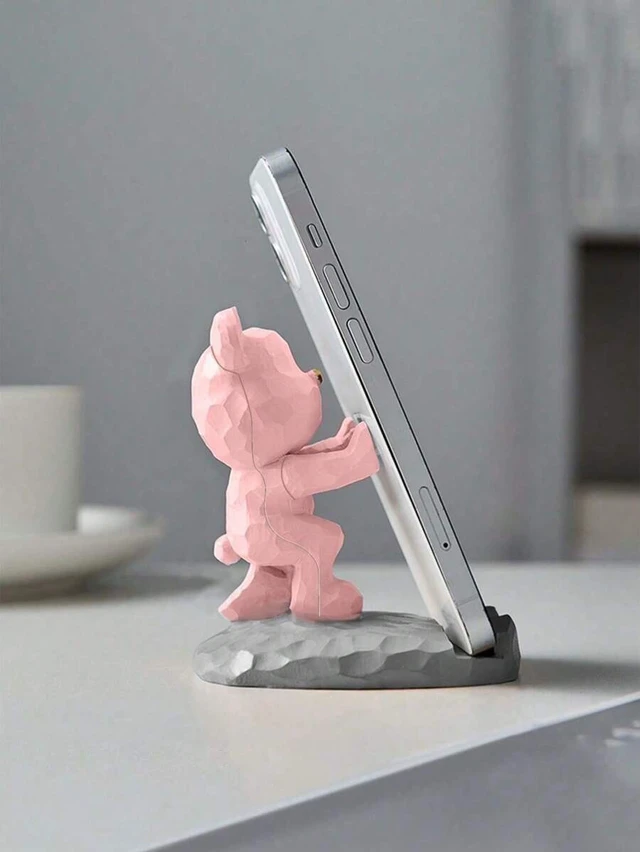 Alt view image 2 of 7 - Bks Cartoon Bear Shaped Phone Stand for Mobile Phones and Tablets, Desktop Mount Holder for Office Bedroom Study Gifts