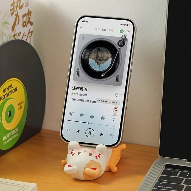 Alt view image 6 of 7 - Bks Cat-Shaped Resin Phone Stand, Creative Desktop Holder, Unique Birthday Gift For Students And Professionals