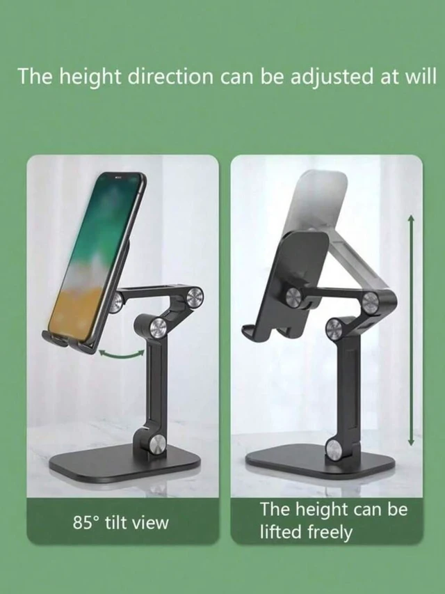 Alt view image 4 of 7 - Bks Adjustable Desk Cellphone Stand Foldable Height Portable Live Streaming Bracket for Smartphone