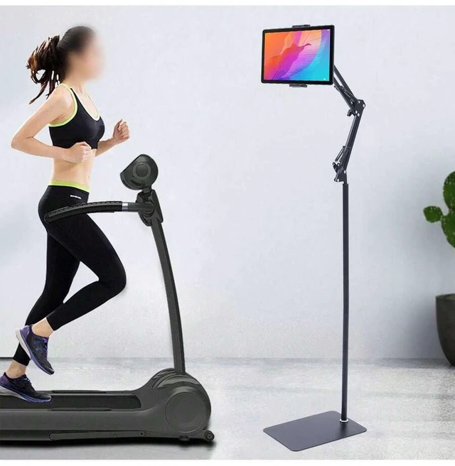 Main image of Bks Height Adjustable Tablet Holder Floor Stand Multi-Functional Design Compatible With iPad Android Phone Black