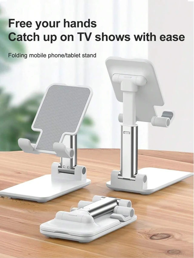 Main image of Bks Dual-Fold Phone Stand, Adjustable Desktop Holder for Tablet and Smartphone, Fully Flexible Foldable Design