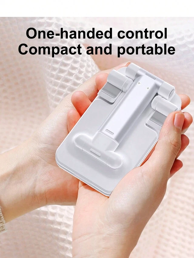 Alt view image 7 of 7 - Bks Dual-Fold Phone Stand, Adjustable Desktop Holder for Tablet and Smartphone, Fully Flexible Foldable Design
