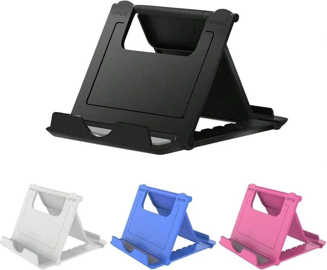 Main image of Bks 2 Pack Portable Cell Phone Stand Holder Desk Foldable Universal Adjustable Desktop Mount for iPhone Android Kindle