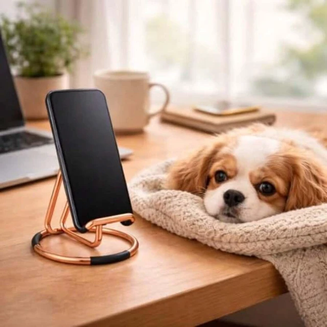 Alt view image 6 of 7 - Bks Metal Desktop Cell Phone Stand Rose Gold Holder for iPhone Switch Android Tablet Desk Display