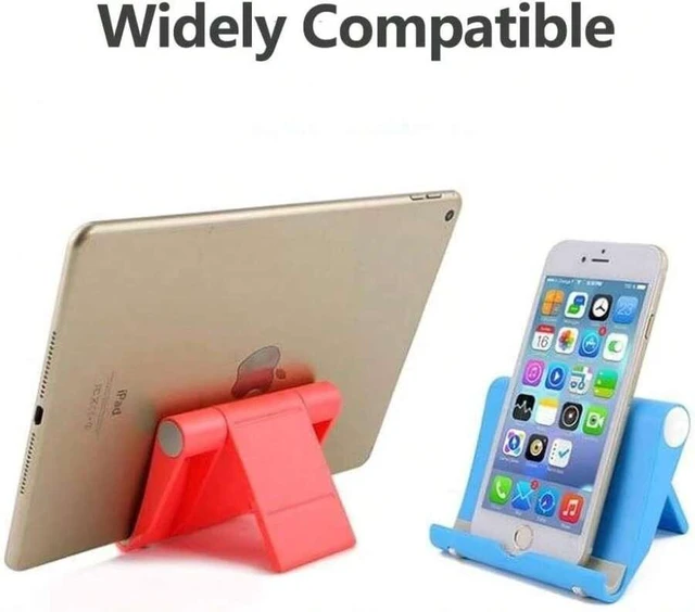Alt view image 3 of 4 - Bks 2 Pack Cell Phone Stand Desktop Holder Portable Mount for Desk Kitchen Travel All Smartphones Black