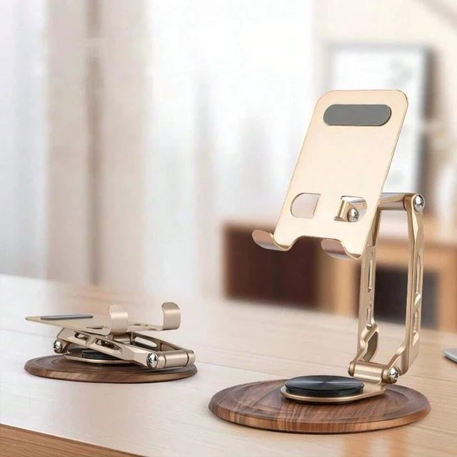Alt view image 7 of 7 - Bks Luxury Foldable 360° Rotating Metal Phone Stand Multi-Angle Support Portable Design Anti-Slip Silicone Pad Lightweight Hollow