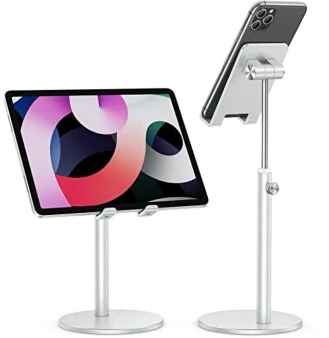 Main image of Bks Cell Phone Stand Adjustable Height Aluminum Desktop Holder Compatible With iPhone 17 Pro Max All Smartphones Tablets 4-11 Inch