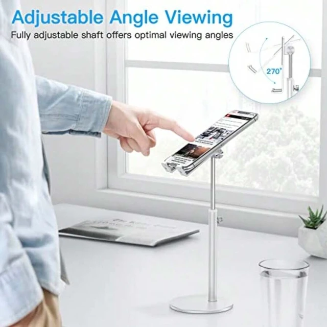 Alt view image 5 of 7 - Bks Cell Phone Stand Adjustable Height Aluminum Desktop Holder Compatible With iPhone 17 Pro Max All Smartphones Tablets 4-11 Inch