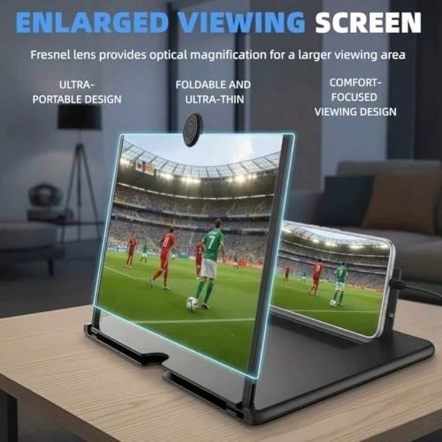 Alt view image 7 of 7 - Bks 14-Inch HD Screen Magnifier Stand, Portable Foldable Phone Enlarger With Built-In Holder For Movies And Videos Supports Most Smartphones