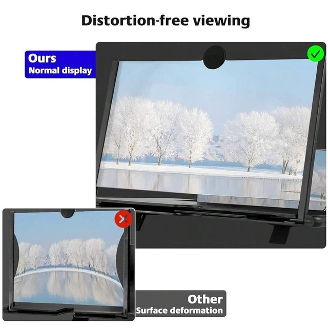 Alt view image 3 of 4 - Bks Phone Screen Magnifier HD 3D Mobile Amplifier Foldable Cellphone Stand Enlarger For All Smartphones White