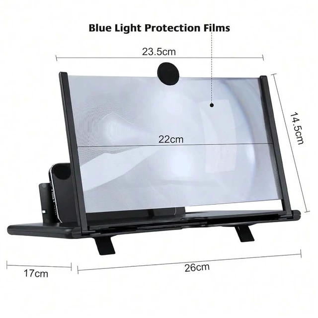Alt view image 2 of 4 - Bks Phone Screen Magnifier HD 3D Mobile Amplifier Foldable Cellphone Stand Enlarger For All Smartphones White