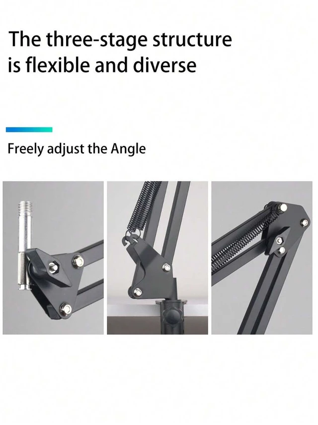 Alt view image 7 of 7 - Bks Adjustable Slouchy Arm Phone Holder Foldable Metal Clamp Mount For Smartphone Tablet Bedside Desk Stand Compatible With iPhone Android 360 Degree Rotating Strong Load-Bearing