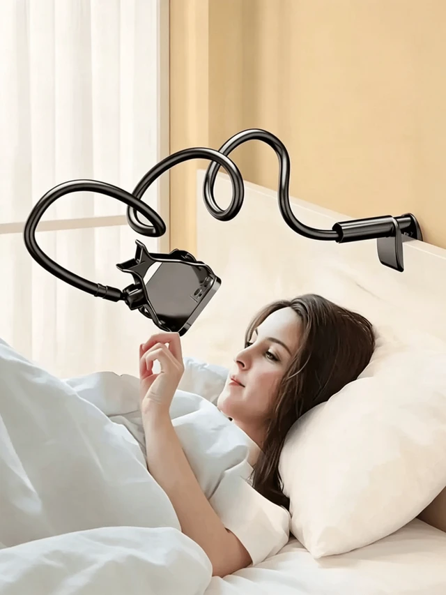 Alt view image 3 of 7 - Bks Adjustable Desk Phone Holder Flexible Stand Ergonomic Non-Slip Multi-Functional Bracket for Bedside Bookshelf Live Streaming