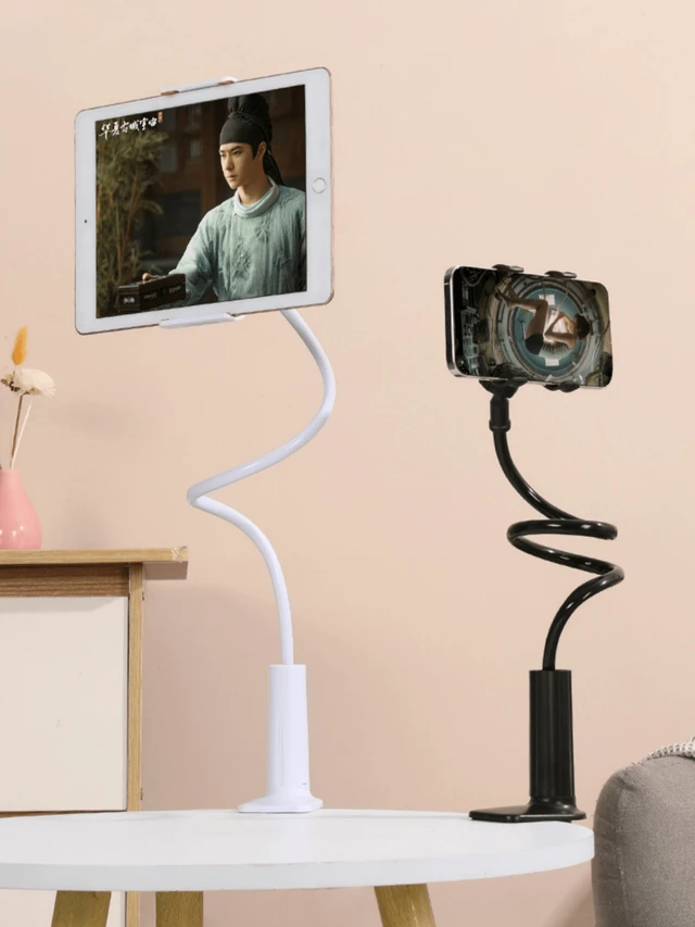 Alt view image 4 of 7 - Bks Adjustable Desk Phone Holder Flexible Stand Ergonomic Non-Slip Multi-Functional Bracket for Bedside Bookshelf Live Streaming