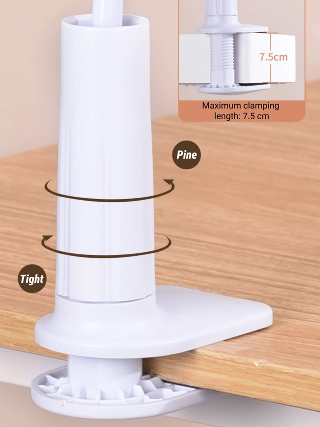Alt view image 5 of 7 - Bks Adjustable Desk Phone Holder Flexible Stand Ergonomic Non-Slip Multi-Functional Bracket for Bedside Bookshelf Live Streaming