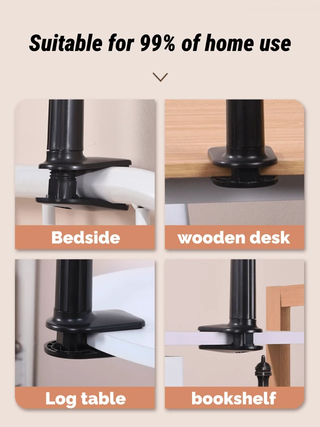 Alt view image 6 of 7 - Bks Adjustable Desk Phone Holder Flexible Stand Ergonomic Non-Slip Multi-Functional Bracket for Bedside Bookshelf Live Streaming