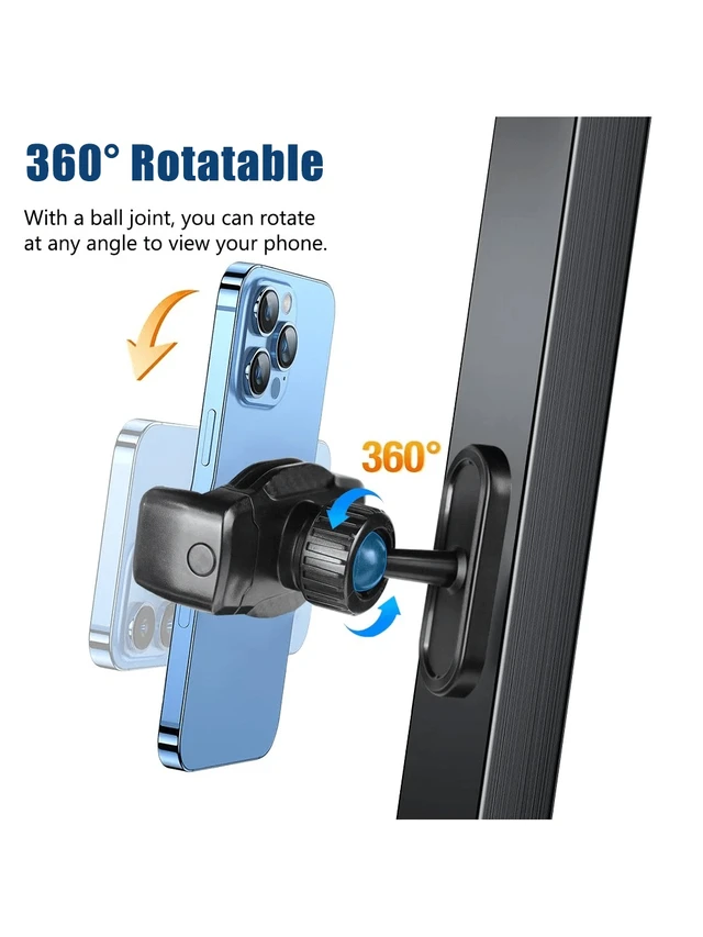 Alt view image 5 of 6 - Bks 360° Magnetic Phone Holder for Gym, Portable Mount with Strong Magnets, Fits 4.7-7 Inch Smartphones, Universal iPhone Android Compatible