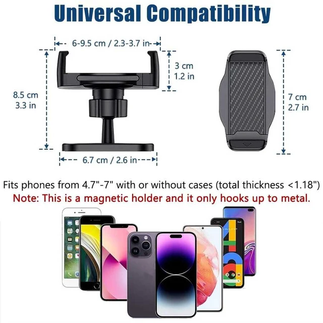 Alt view image 2 of 6 - Bks 360° Magnetic Phone Holder for Gym, Portable Mount with Strong Magnets, Fits 4.7-7 Inch Smartphones, Universal iPhone Android Compatible