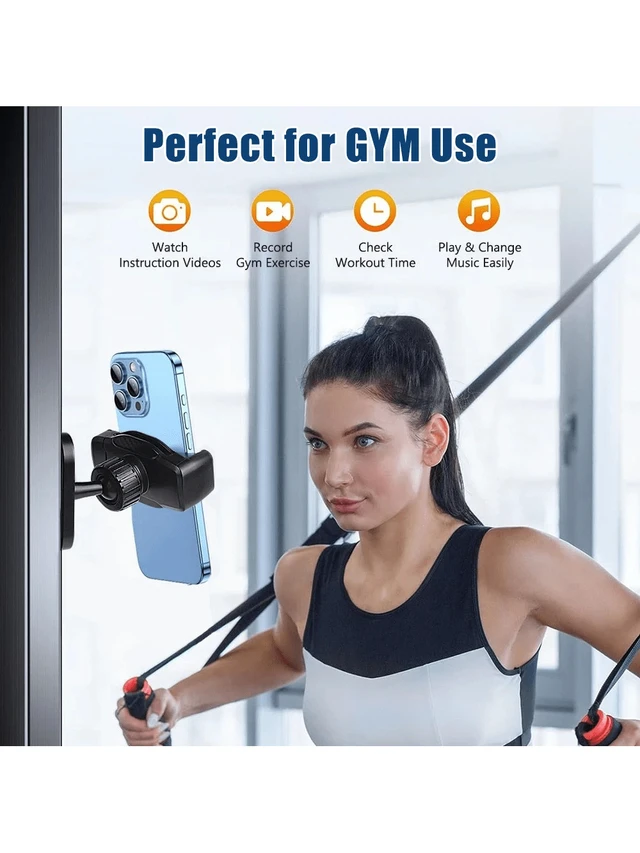 Alt view image 4 of 6 - Bks 360° Magnetic Phone Holder for Gym, Portable Mount with Strong Magnets, Fits 4.7-7 Inch Smartphones, Universal iPhone Android Compatible