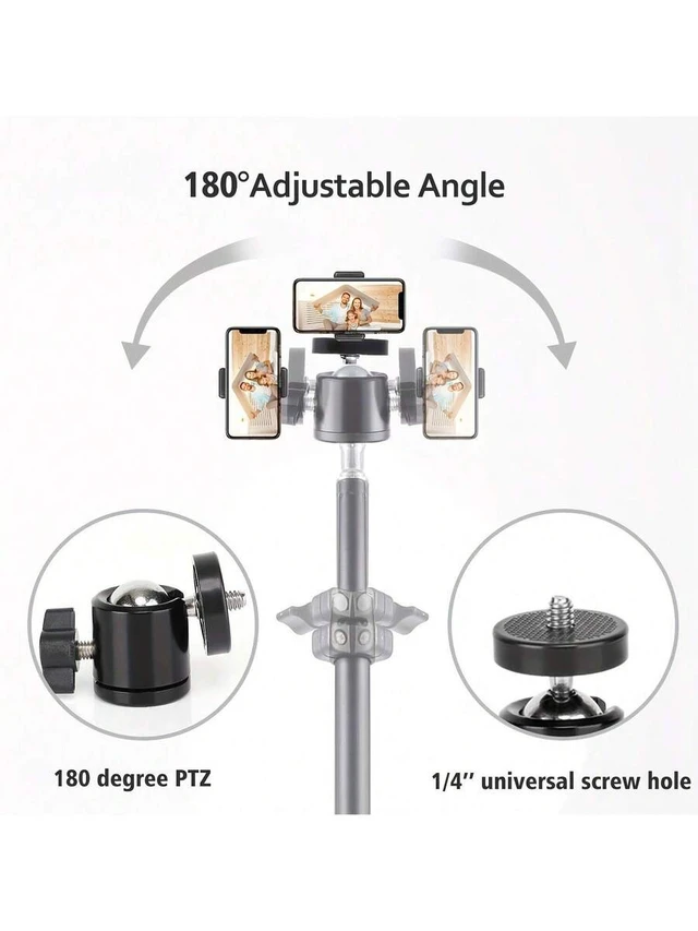 Alt view image 4 of 7 - Bks Adjustable Height Phone Holder Portable Mobile Stand 1.1m Tripod Camera Projector Travel Gift