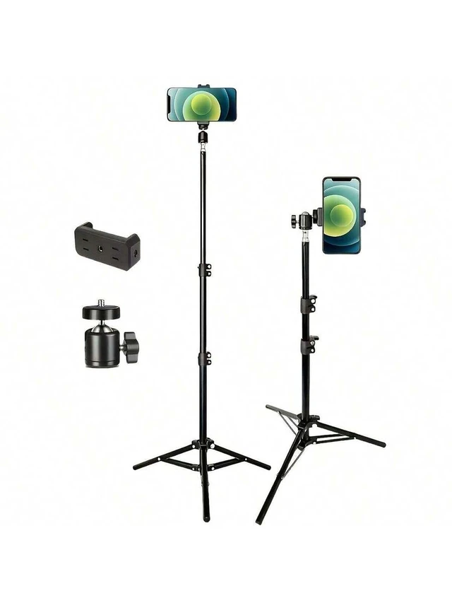 Alt view image 5 of 7 - Bks Adjustable Height Phone Holder Portable Mobile Stand 1.1m Tripod Camera Projector Travel Gift