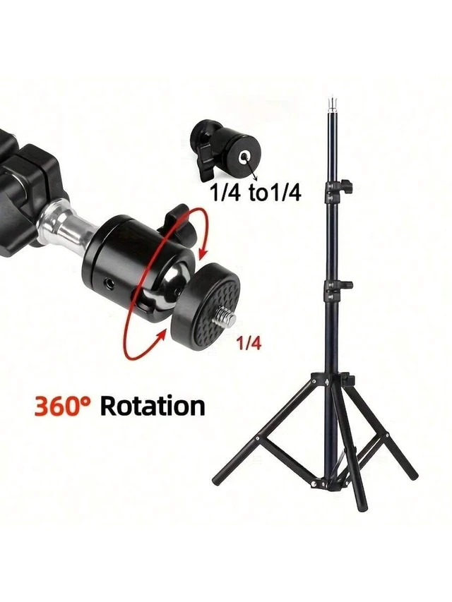 Alt view image 7 of 7 - Bks 1.1M Adjustable Tripod Stand for Camera Phone Projector Portable Lazy Man Holder IPhone