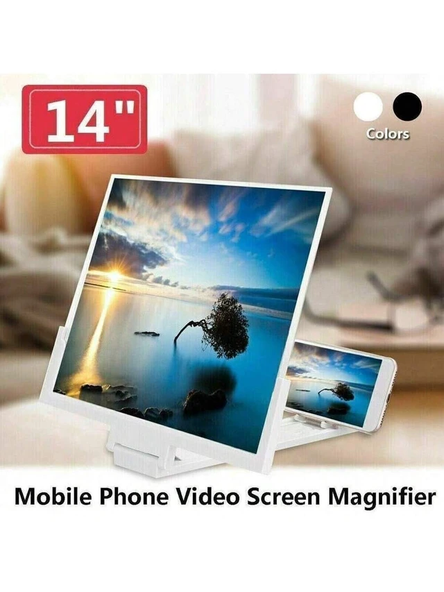 Alt view image 2 of 7 - Bks 2pcs 14 Inch HD Screen Magnifier For Cell Phone - Foldable Mobile Phone Stand With 3D Amplifier For Movies Videos Gaming Compatible With All Smartphones