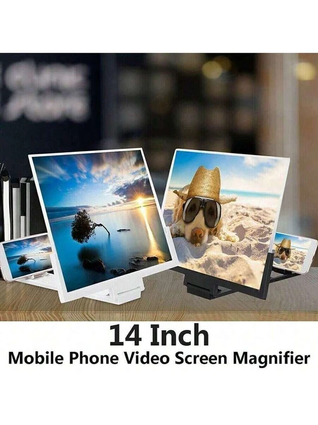 Alt view image 3 of 7 - Bks 2pcs 14 Inch HD Screen Magnifier For Cell Phone - Foldable Mobile Phone Stand With 3D Amplifier For Movies Videos Gaming Compatible With All Smartphones
