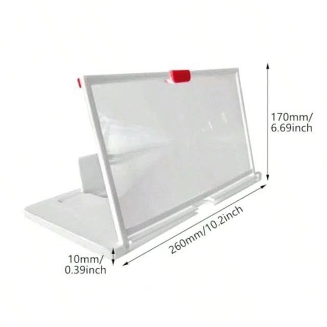 Alt view image 3 of 6 - Bks 12 Inch White Phone Screen Magnifier Stand Foldable 3D HD Mobile Amplifier Projector for Movies Gaming All Smartphones