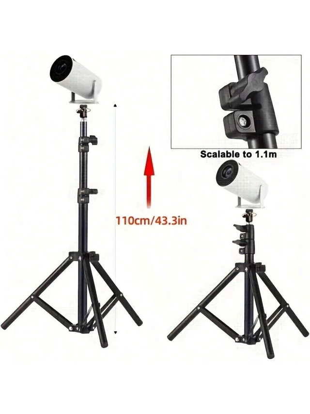 Alt view image 7 of 7 - Bks Adjustable Height Phone Holder Portable Mobile Stand 1.1m Tripod Camera Projector Travel Gift