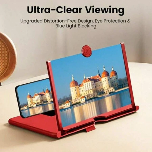 Alt view image 4 of 7 - Bks Adjustable Solid Color 10 Inch HD Phone Magnifier Screen Expander With Foldable Stand For Travel Movie Amplifier Enlarger For Elderly Red