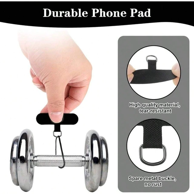 Alt view image 3 of 7 - Bks 6 Pack Phone Tether Tabs Durable Universal Strap Patch Pad for All Full Cases Black Thinner