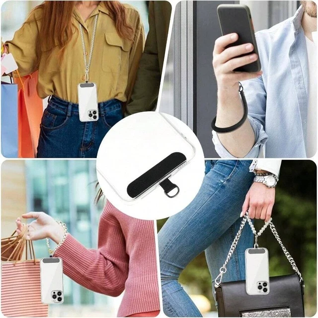 Alt view image 7 of 7 - Bks 6 Pack Phone Tether Tabs Durable Universal Strap Patch Pad for All Full Cases Black Thinner