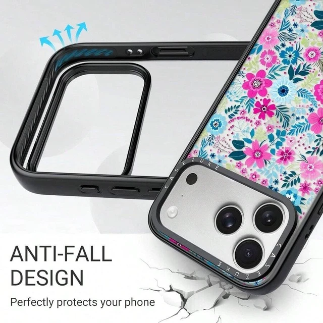 Alt view image 4 of 6 - Bks TPU Phone Case Cover for iPhone 17 Pro Max Floral Design Drop Protection Anti-Yellowing Wireless Charging