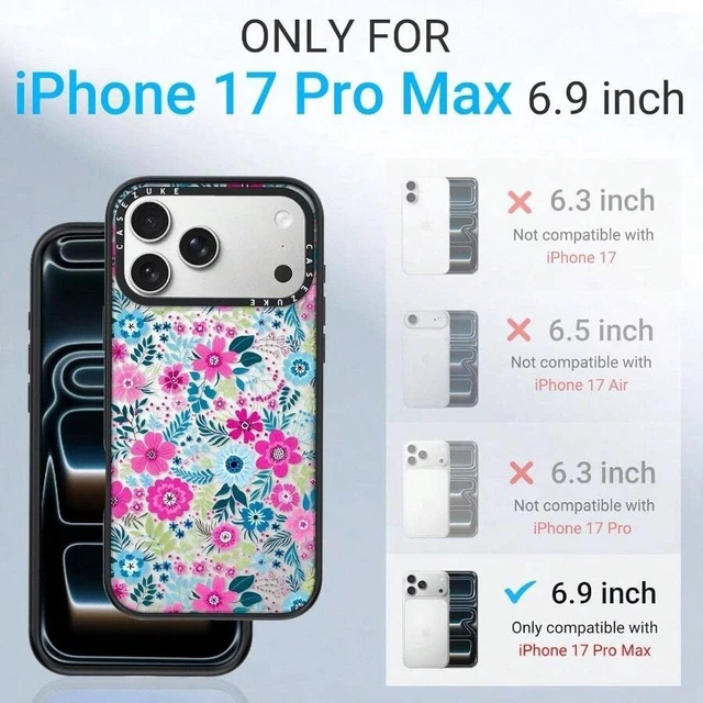 Alt view image 2 of 6 - Bks TPU Phone Case Cover for iPhone 17 Pro Max Floral Design Drop Protection Anti-Yellowing Wireless Charging