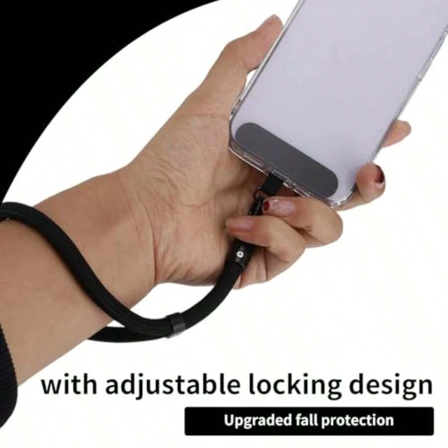 Alt view image 5 of 7 - Bks Adjustable Phone Wrist Strap With Tether Tab Anti-Loss Lanyard for Mobile Devices Polyester