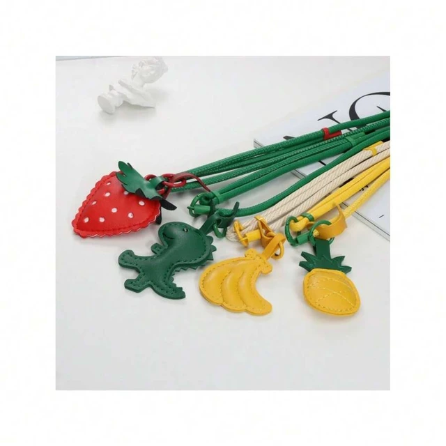 Alt view image 2 of 2 - Bks Peach Heart Bow Phone Lanyard Adjustable Leather Strap Anti-Loss Bag for Mobile Devices
