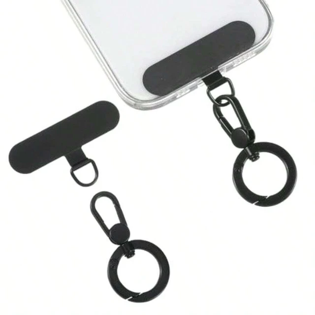 Main image of Bks Metal Phone Lanyard Tab Detachable Spring Ring Tether Strap Patch Ultra-Thin Charging Compatible Hands-Free Holder for Travel Shopping