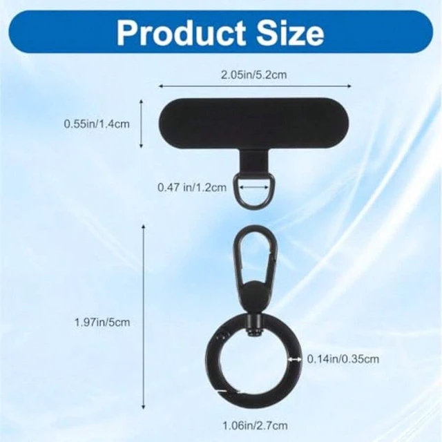 Alt view image 3 of 7 - Bks Metal Phone Lanyard Tab Detachable Spring Ring Tether Strap Patch Ultra-Thin Charging Compatible Hands-Free Holder for Travel Shopping
