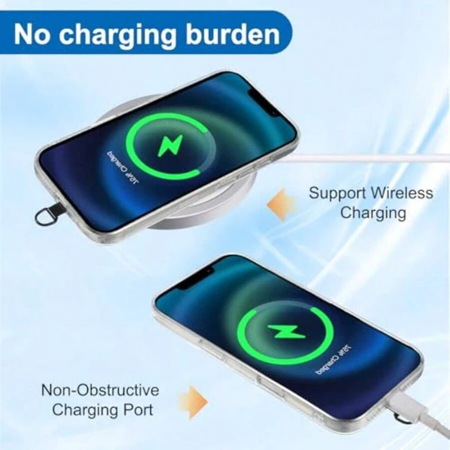 Alt view image 5 of 7 - Bks Metal Phone Lanyard Tab Detachable Spring Ring Tether Strap Patch Ultra-Thin Charging Compatible Hands-Free Holder for Travel Shopping