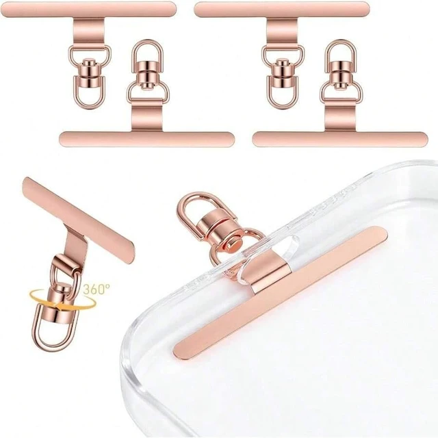 Main image of Bks 4 Pack 360 Rotating Phone Lanyard Tab Universal Metal Holder Adhesive Patch for Smartphone