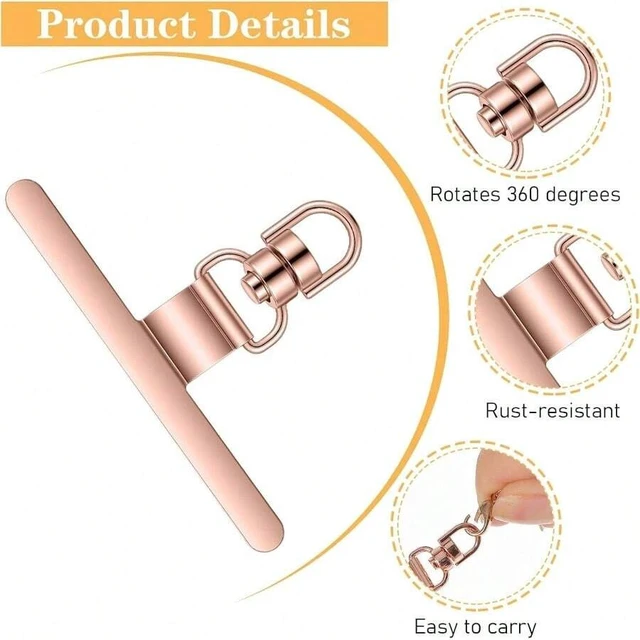 Alt view image 2 of 7 - Bks 4 Pack 360 Rotating Phone Lanyard Tab Universal Metal Holder Adhesive Patch for Smartphone