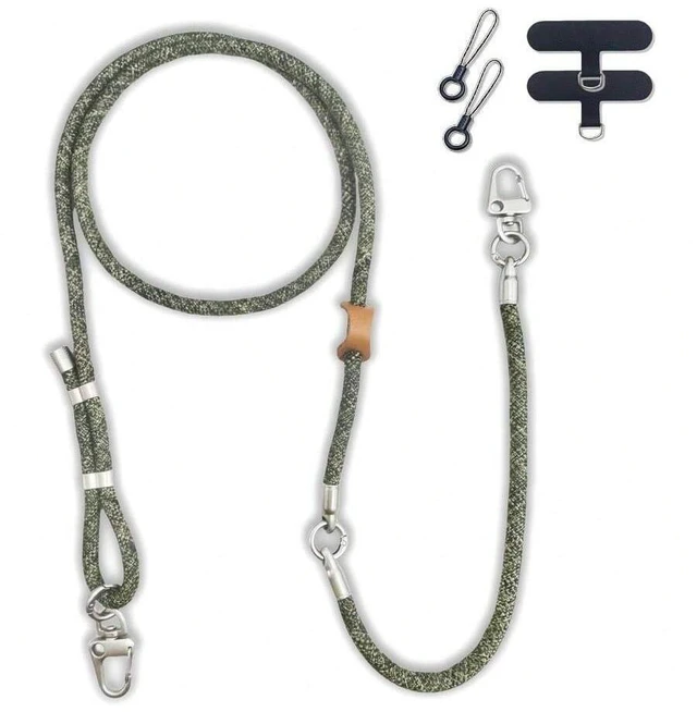 Main image of Bks Adjustable Phone Lanyard Crossbody Cellphone Strap Around Neck Extension Rope Detachable Wrist Strap Camouflage Green