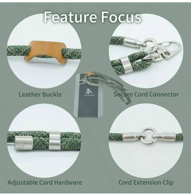 Alt view image 4 of 6 - Bks Adjustable Phone Lanyard Crossbody Cellphone Strap Around Neck Extension Rope Detachable Wrist Strap Camouflage Green