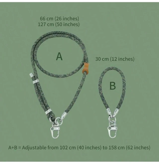 Alt view image 5 of 6 - Bks Adjustable Phone Lanyard Crossbody Cellphone Strap Around Neck Extension Rope Detachable Wrist Strap Camouflage Green